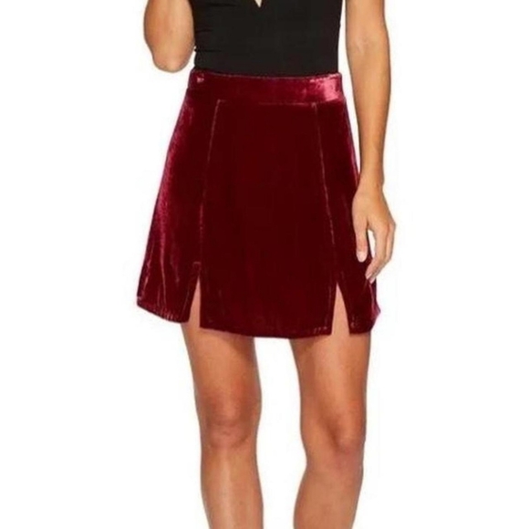 For Love And Lemons Dresses & Skirts - FOR LOVE AND LEMONS red velvet mini skirt, size XS